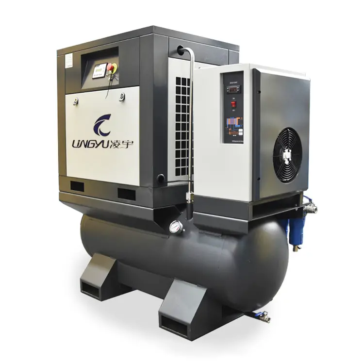 Compact Rotary Screw Air Compressor with Dryer