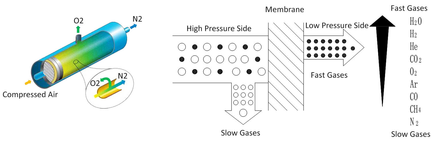 membrane nitrogen generator working principle